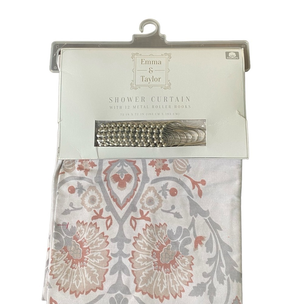 Emma & Taylor shower curtain with hooks